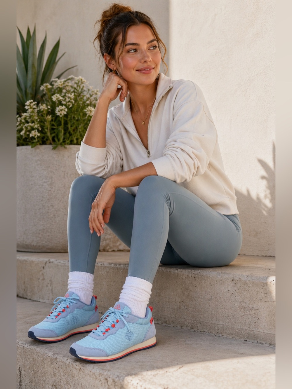 Columbia Pipestone Sneakers Women’s 8.5 Sky Blue Mesh Walking Running Shoes